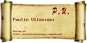 Paulin Ulisszesz névjegykártya